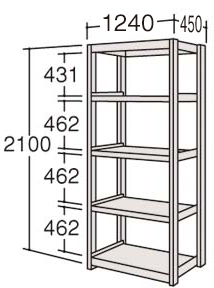 6H75LG ZA75｜6H Light-Medium Duty Shelf［6H型軽量棚・中軽量棚