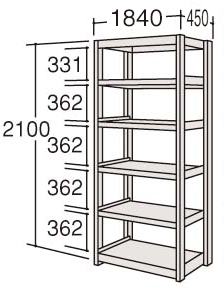 6H76LS ZA75｜6H Light-Medium Duty Shelf［6H型軽量棚・中軽量棚