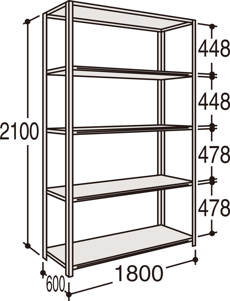 63Y5AQ ZA75｜63 Light Duty Shelf［63型軽量棚］｜株式会社オカムラ
