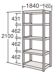 6H75LS ZA75｜6H Light-Medium Duty Shelf［6H型軽量棚・中軽量棚